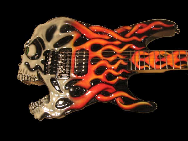 ESPScreamingSkullGuitarJimmyDiresta1Black